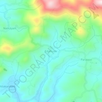 Mapa topográfico Edathode, altitud, relieve