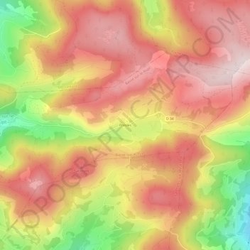 Mapa topográfico Presles, altitud, relieve