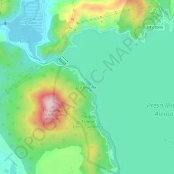 Mapa topográfico La Boquilla, altitud, relieve