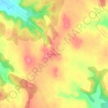 Mapa topográfico Khandariya, altitud, relieve