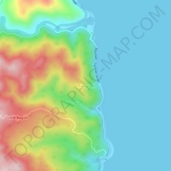 Mapa topográfico Malapad, altitud, relieve