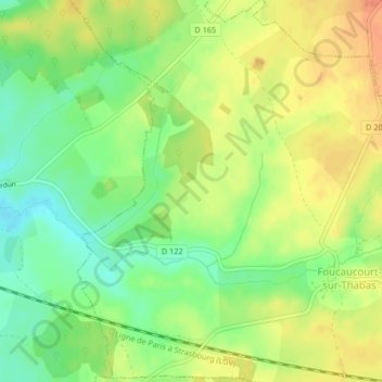 Mapa topográfico Bausset, altitud, relieve
