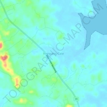 Mapa topográfico Rempang Cate, altitud, relieve