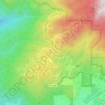 Mapa topográfico Pine Cove, altitud, relieve