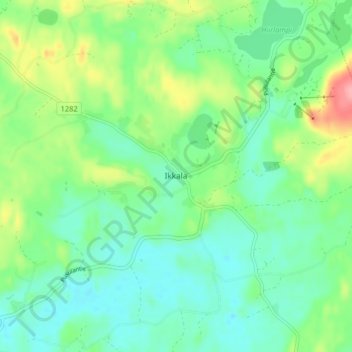 Mapa topográfico Ikkala, altitud, relieve