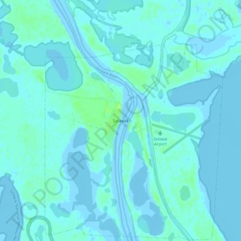 Mapa topográfico Selawik, altitud, relieve