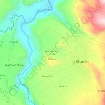 Mapa topográfico Jesus del Gran Poder, altitud, relieve