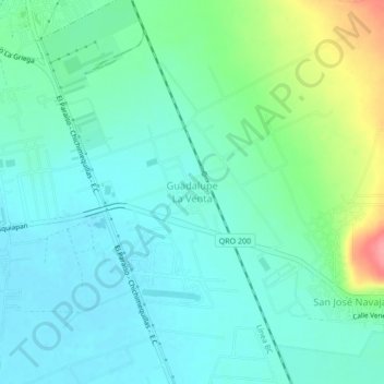 Mapa topográfico Guadalupe La Venta, altitud, relieve
