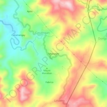 Mapa topográfico Igbucagay, altitud, relieve