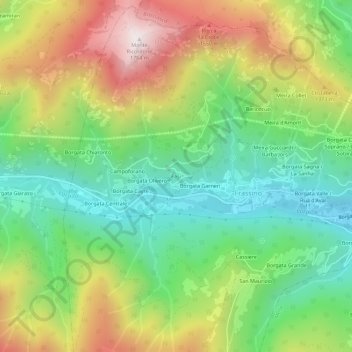 Mapa topográfico Fasi, altitud, relieve