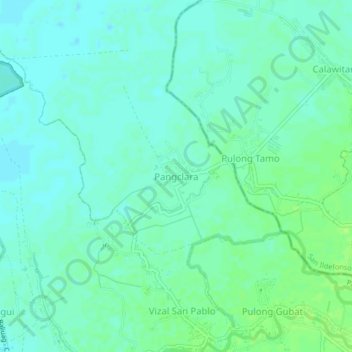 Mapa topográfico Pangclara, altitud, relieve
