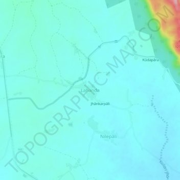 Mapa topográfico Lahanda, altitud, relieve