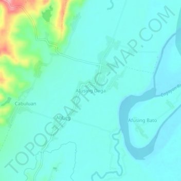 Mapa topográfico Afusing Daga, altitud, relieve