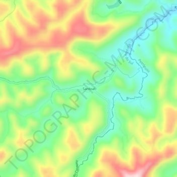 Mapa topográfico Sardoal, altitud, relieve