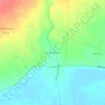 Mapa topográfico Selok Anyar, altitud, relieve