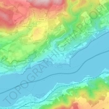 Mapa topográfico Wangen, altitud, relieve