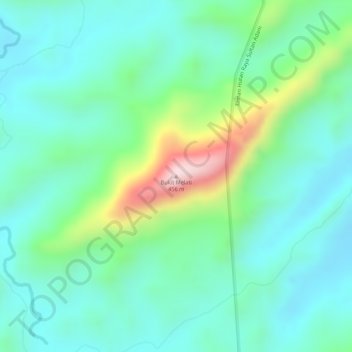 Mapa topográfico Bukit Melati, altitud, relieve