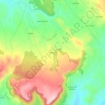 Mapa topográfico Parayuelo, altitud, relieve