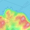 Mapa topográfico A Zapateira, altitud, relieve