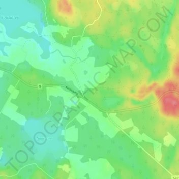Mapa topográfico Tuusjärvi, altitud, relieve