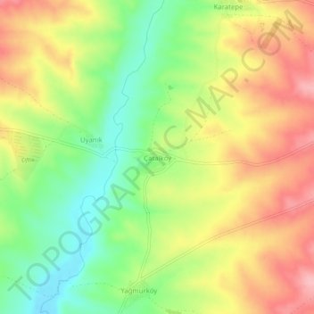 Mapa topográfico Çatalköy, altitud, relieve