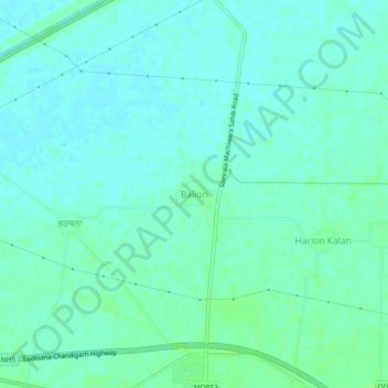 Mapa topográfico Balion, altitud, relieve