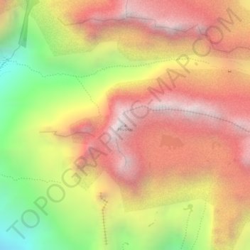 Mapa topográfico Pitusiray, altitud, relieve