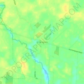 Mapa topográfico 10 De Agosto, altitud, relieve