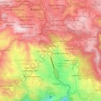 Mapa topográfico Poliwes, altitud, relieve