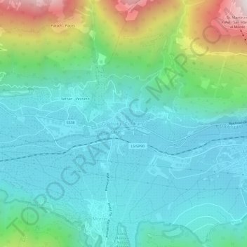 Mapa topográfico Goldrain, altitud, relieve