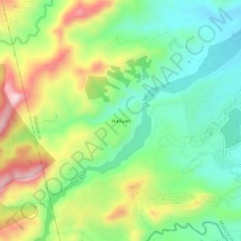 Mapa topográfico Haduan, altitud, relieve