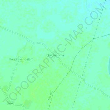 Mapa topográfico Chuttugunta, altitud, relieve