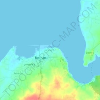 Mapa topográfico Luciente 1, altitud, relieve