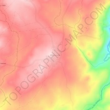 Mapa topográfico Medeiros, altitud, relieve