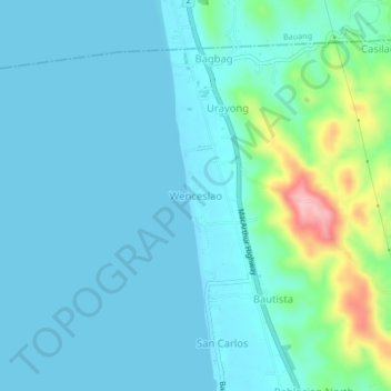 Mapa topográfico Wenceslao, altitud, relieve