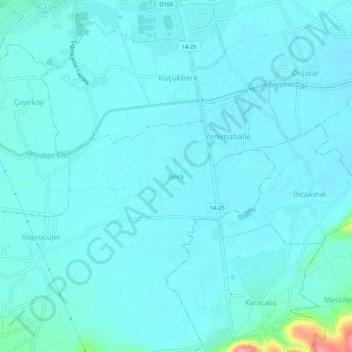 Mapa topográfico Berk, altitud, relieve