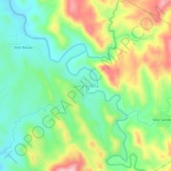 Mapa topográfico Doña Josefa, altitud, relieve