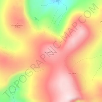 Mapa topográfico Namnlauskollen, altitud, relieve