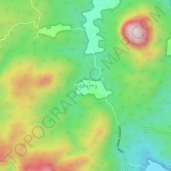 Mapa topográfico Keboireng, altitud, relieve