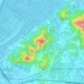 Mapa topográfico She Leng, altitud, relieve