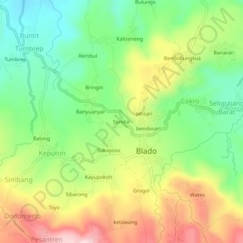 Mapa topográfico Sembir, altitud, relieve