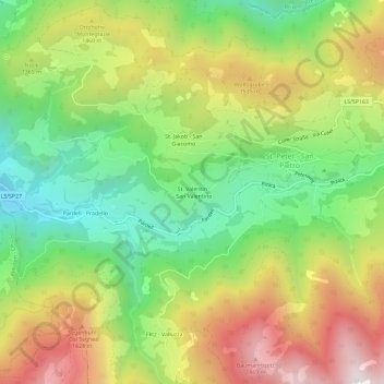 Mapa topográfico St. Valentin - San Valentino, altitud, relieve