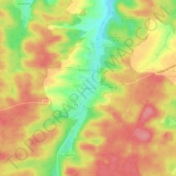 Mapa topográfico Waldberg, altitud, relieve