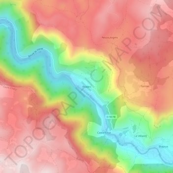 Mapa topográfico Prades, altitud, relieve
