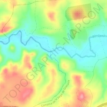 Mapa topográfico Isla Palma, altitud, relieve