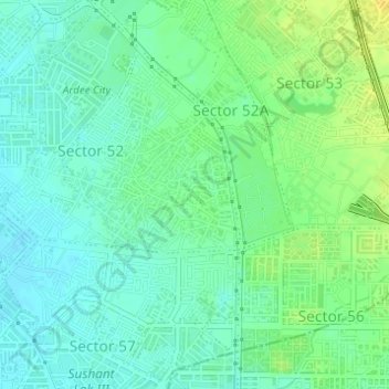Mapa topográfico Wazirabad, altitud, relieve