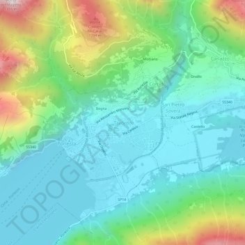 Mapa topográfico Tavordo, altitud, relieve