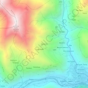 Mapa topográfico Montpont, altitud, relieve