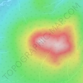 Mapa topográfico Mount Milligan, altitud, relieve