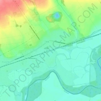 Mapa topográfico Mamalyha, altitud, relieve